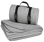 Heather Gray Fleece Throw Blanket