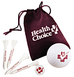 Golf Items In Velour Bag With Tees & Marker
